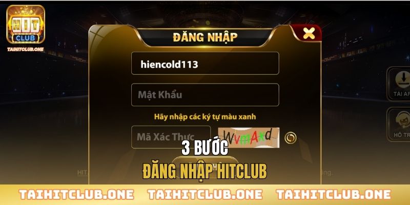 3 bước đăng nhập Hitclub
