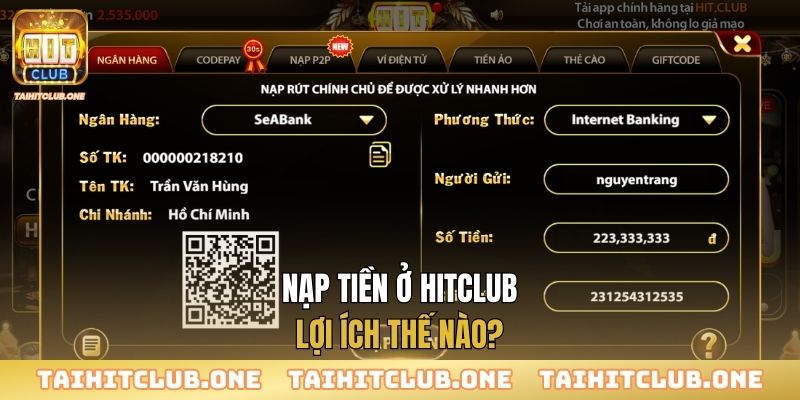 Nạp tiền ở Hitclub lợi ích thế nào?